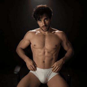 man in white underwear
