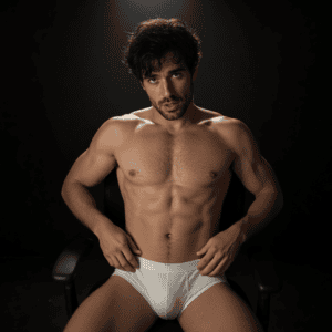 man in white underwear